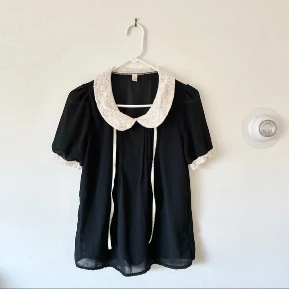 🛍3/$20 Statement Collar Waffle Blouse - Picture 8 of 8